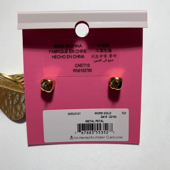 Kate Spade "Metal Petal" Earrings - Picture 3 of 4